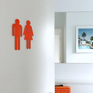 Orange Bathroom Symbols steel (20cm tall)