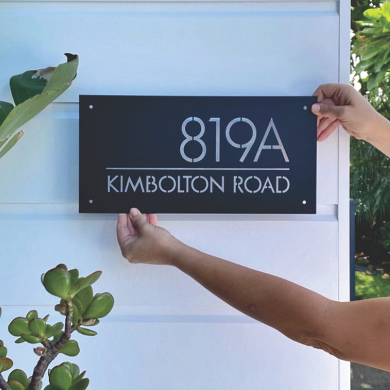 Address Sign and House Number Sign.  NZ made by LisaSarah Steel Designs. 