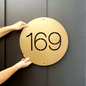 Custom Gold Round Street Number for House New Zealand