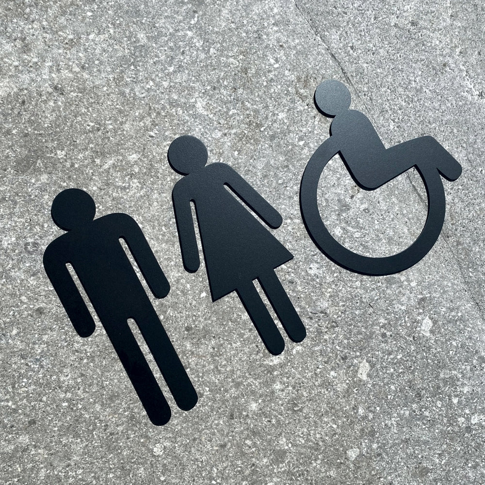 Bathroom signs NZ.  Accessible Restroom sign.  Modern