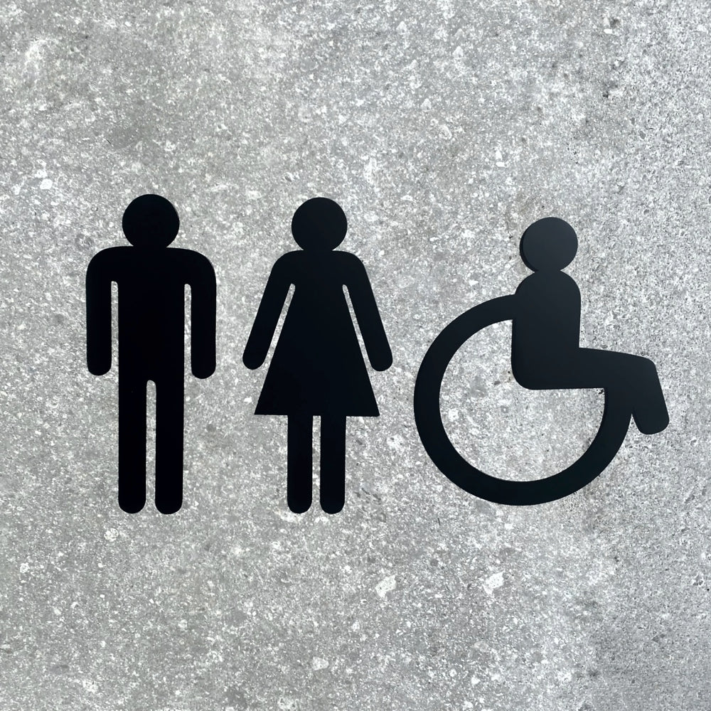 Bathroom signs NZ.  Accessible Restroom sign.  Modern