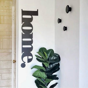 Outdoor Art NZ.  Large Home black word for entry way or front door.  The best in steel wall art