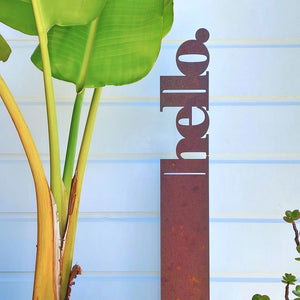 Corten steel garden sculpture in entryway by LisaSarah Steel Designs NZ