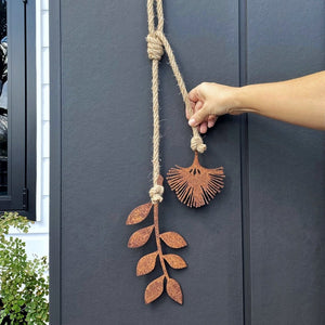 Pōhutukawa  mini corten wall hanging