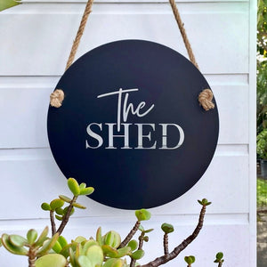 NZ Garden sign.  The Shed in black steel by LisaSarah. 