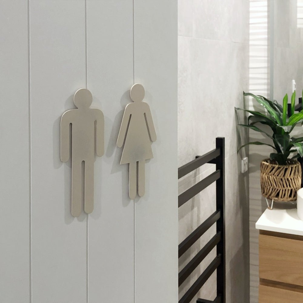 Bathroom Symbols.  NZ made bathroom accessories in stainless steel. 