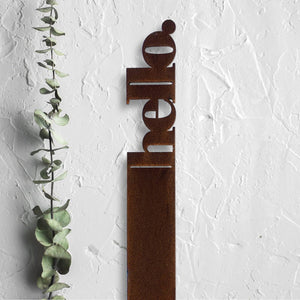 hello garden stake - LisaSarah Steel Designs NZ